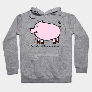 Animals with Sharp Teeth Halloween Horror Pig Hoodie